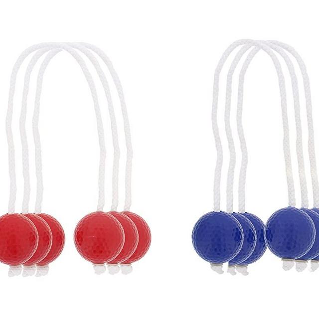 Get Out! Ladder Toss Replacement Bola Strands 6 Pack, 3 Blue 3 Red, Ladder Toss for Backyard Games (Includes 6 Bolas)