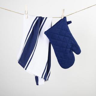 2-Piece Classic Stripe Towel and Oven Mitt Set
