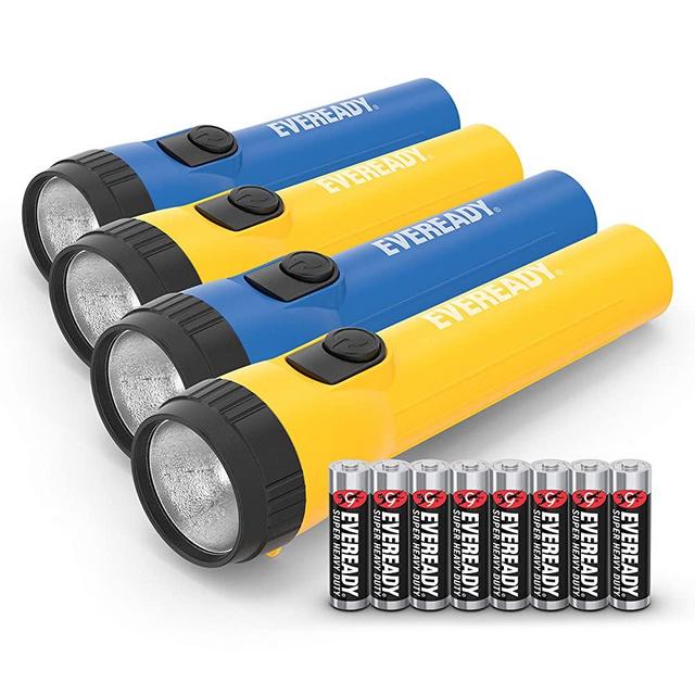 Eveready 4-Pack LED Flashlight Multi-Pack, Bright and Durable, Super Long Battery Life, Use for Emergencies, Camping, Outdoor, Batteries Included