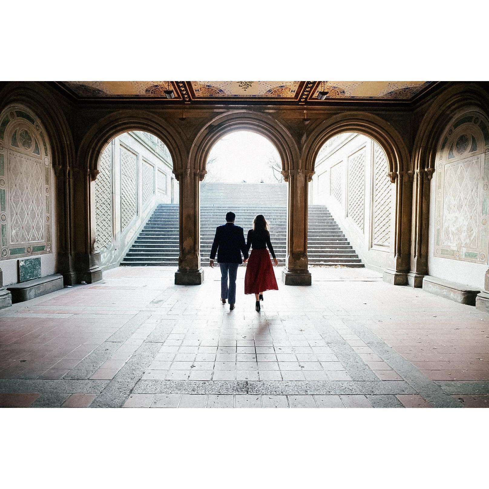 Engagement photo in Central Park, November 2019