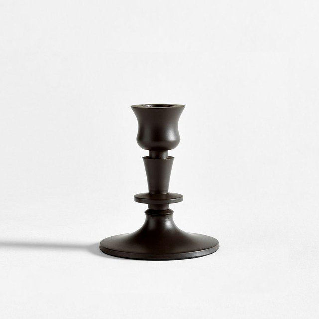 Booker Taper Candleholder, Short - Bronze
