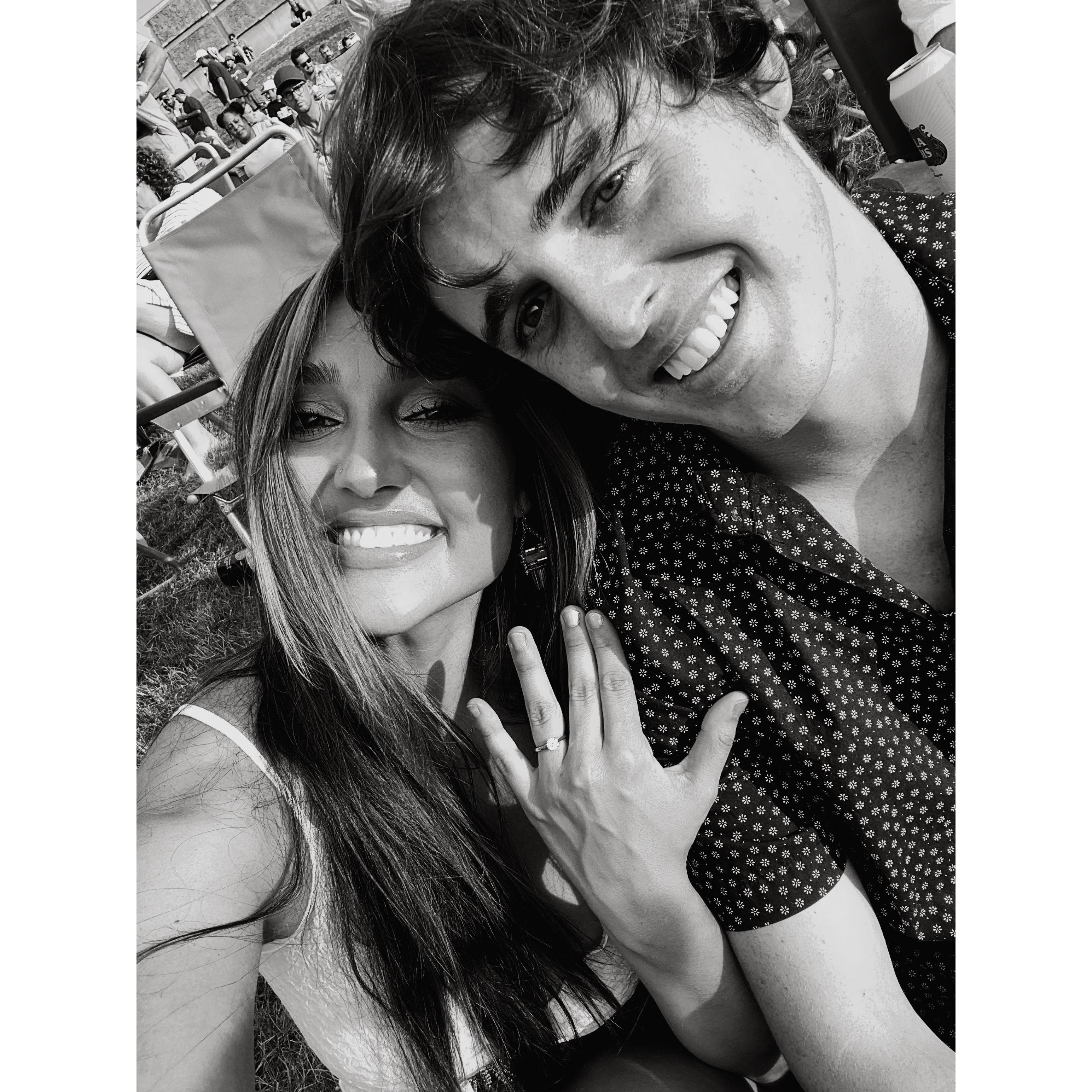 At the Dave Matthews Concert in Atlanta, right after we got engaged! May 2022.