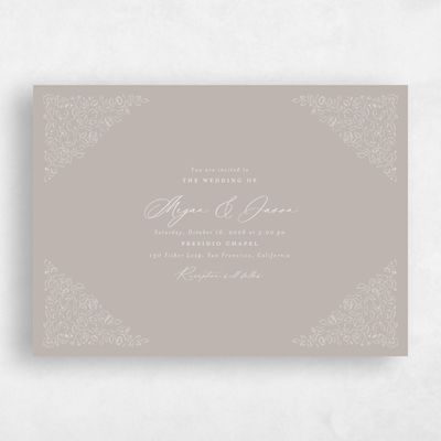 Greige, Brown Wedding Invitation - Sequoia Frame