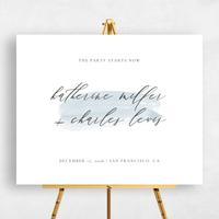 Blue Wedding Sign - Violin Landscape
