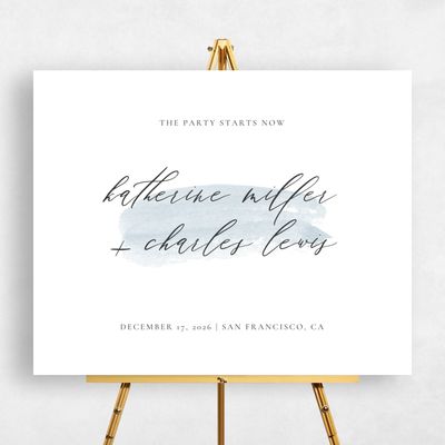Blue Wedding Sign - Violin Landscape