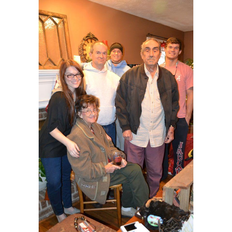 Eric's family with his grandparent's, Carl and Katy Scott. The two of them will be greatly missed at the wedding ceremony.