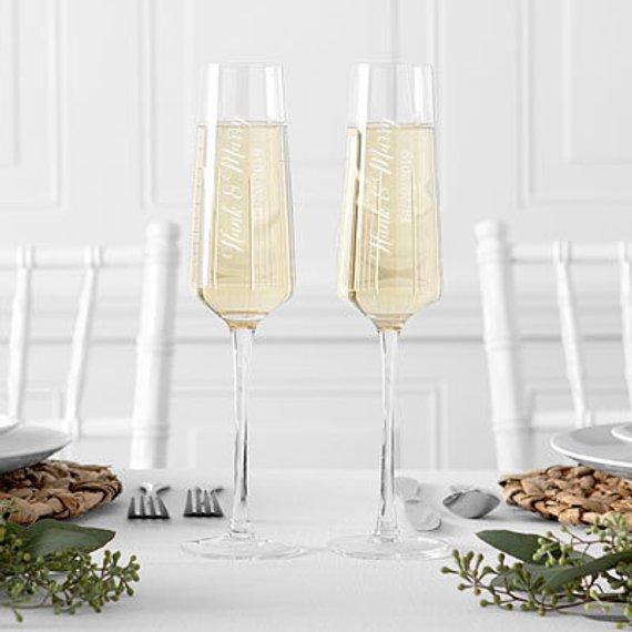 Radiant Rose Gold Etched Wedding Champagne Flute Set Of 2 Bed Bath Beyond