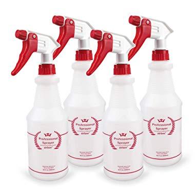 Uineko Plastic Spray Bottle (4 Pack, 16 Oz, All-Purpose) Heavy Duty Spraying Bottles Leak Proof Mist Empty Water Bottle for Cleaning Solution Planting Pet with Adjustable Nozzle and Measurements