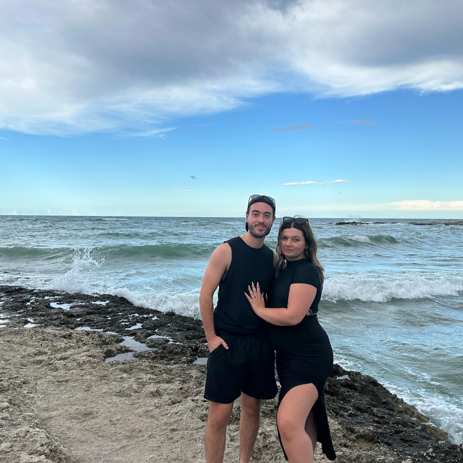 Walking by the beach on the Italian shore.