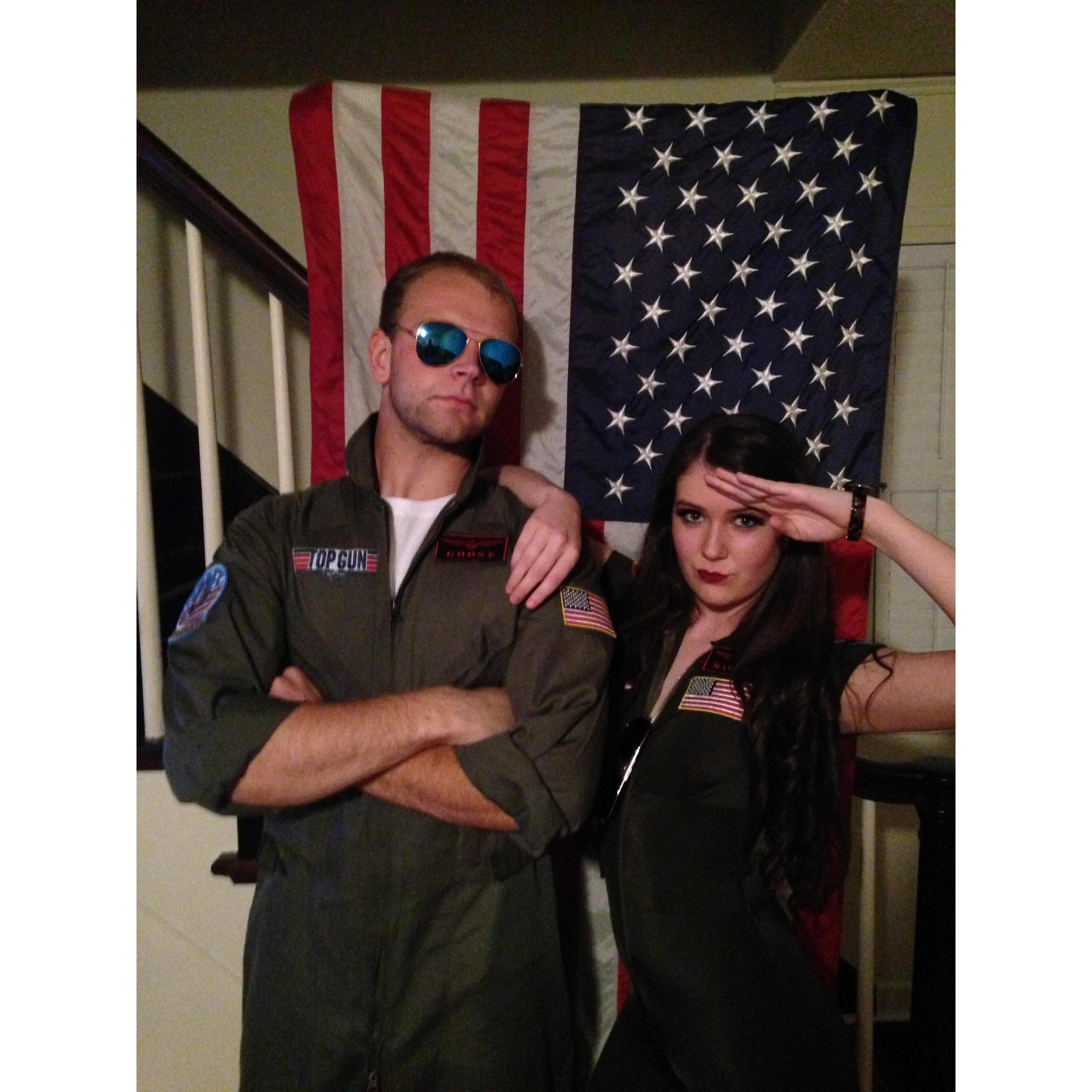 Halloween as Goose and Maverick.