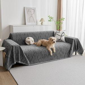 MYSKY HOME Couch Covers for Sofa, Dog Couch Cover Protector, Dark Grey Lines Sofa Covers for Sectional L Shape, Pets Couch Throw Cover Washable Durable Large Couch Cover for Dogs, Cats, 91"X150"