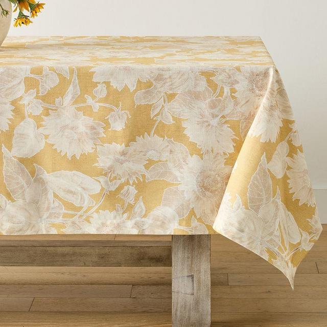 Sunflower Botanical Organic Cotton Tablecloth - Yellow