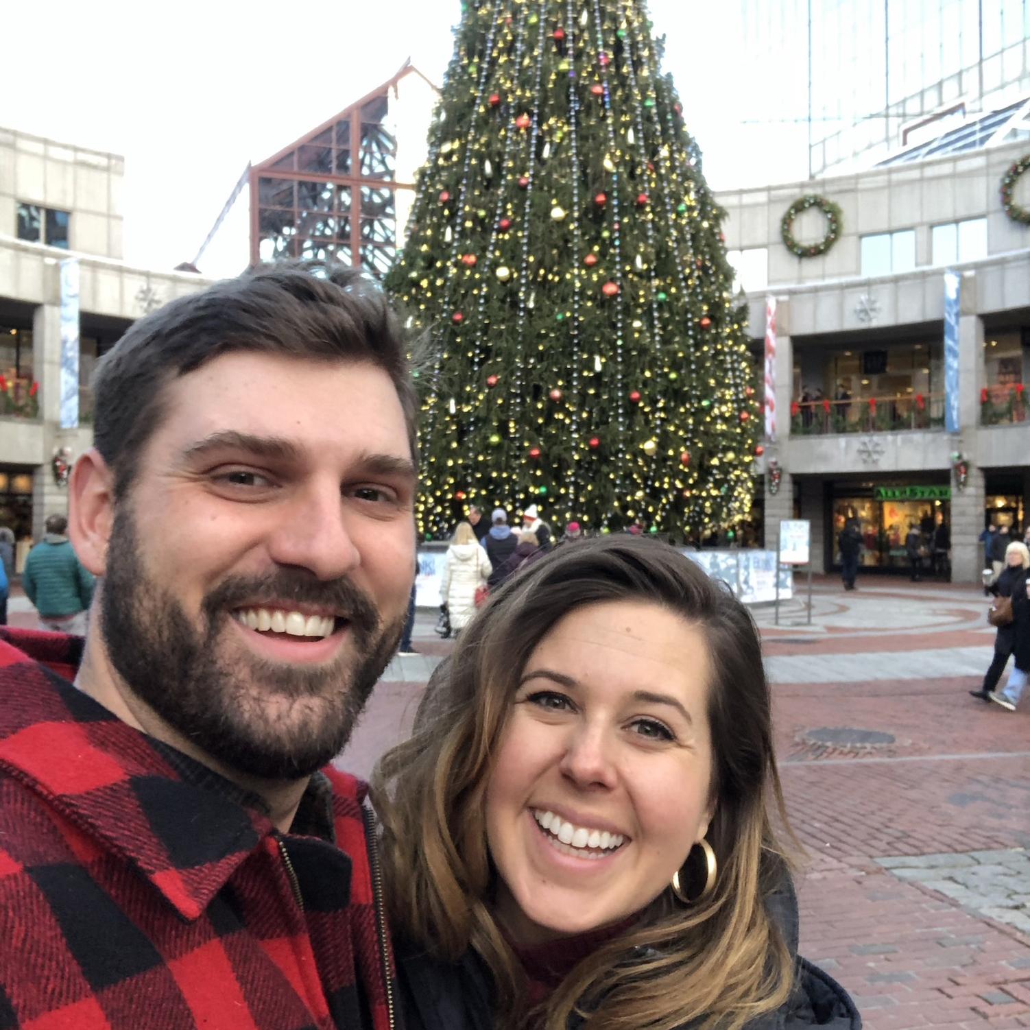 On Devan's first visit to Boston to see me, I took him to my favorite Christmas tree in Faneuil Hall!