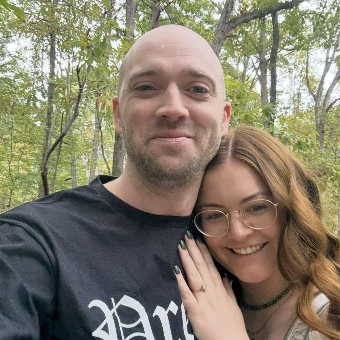 Taite proposed the morning of our first Renaissance Fair. He convinced Emma he was working on a Shakespeare Vanitas painting for months but sneakily swapped the skull for a ring.