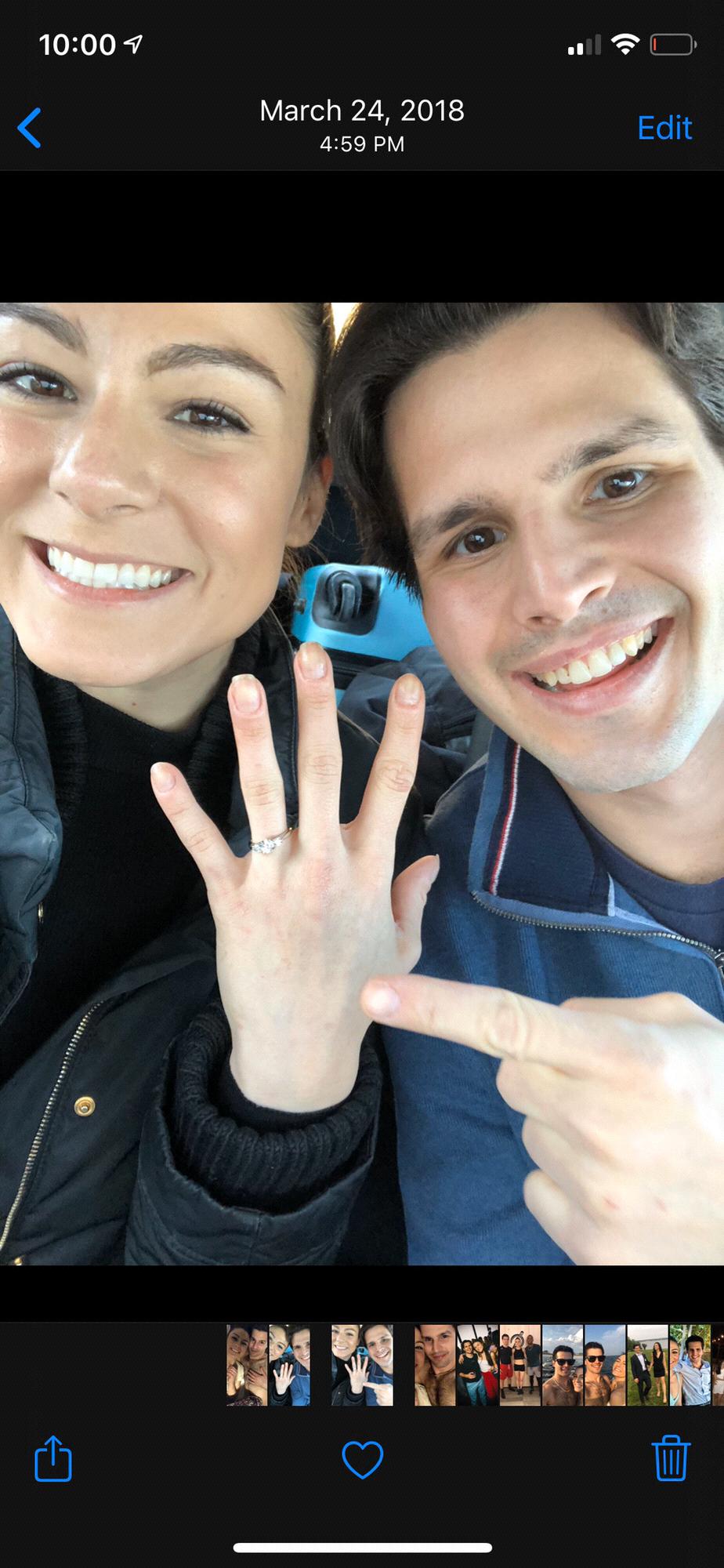 The day after he proposed!