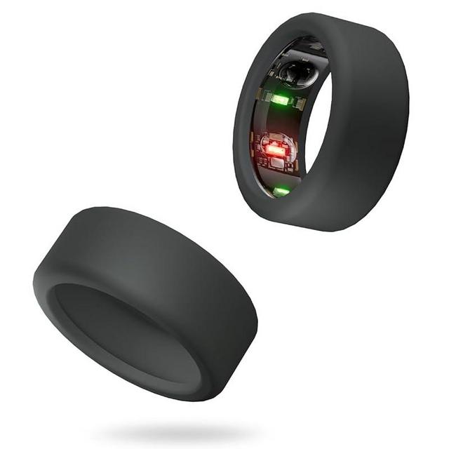 BandSmith Silicone Ring Cover Compatible with Oura Ring Protector, Elastic Case for Oura Ring Gen 3 Working Out - Patent Pending (Black+Black, S for 678910)