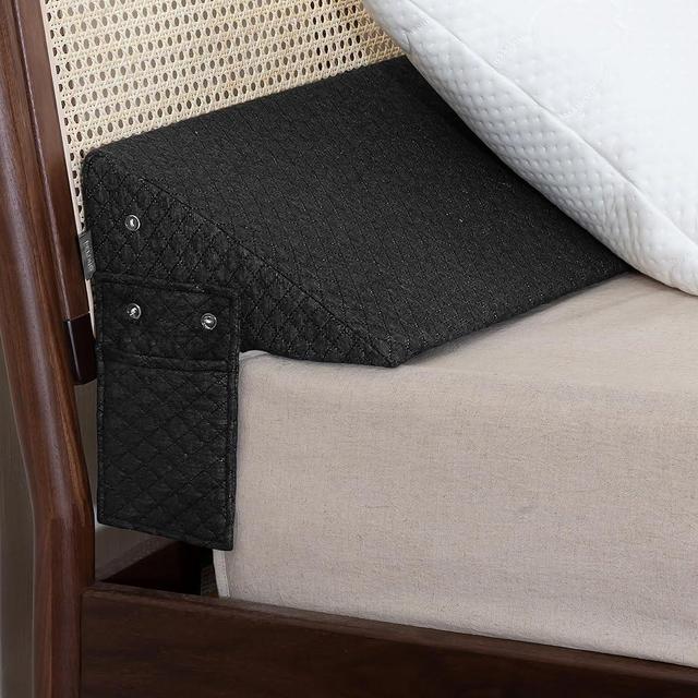 Relong Bed Wedge Pillow,Headboard Pillow,Mattress Wedge,Close The Gap (0-8") Between Your Mattress and Headboard,Bed Gap Filler (Grey, King)