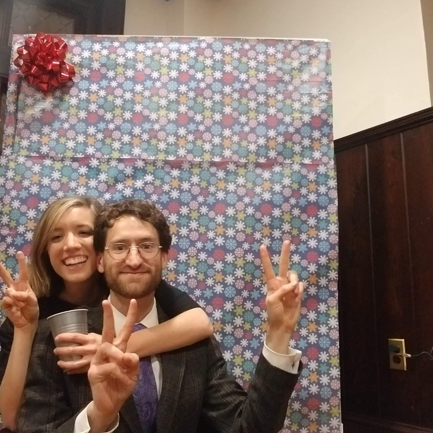 When Jackie smuggled Evan into the Princeton English holiday party! December 2019.