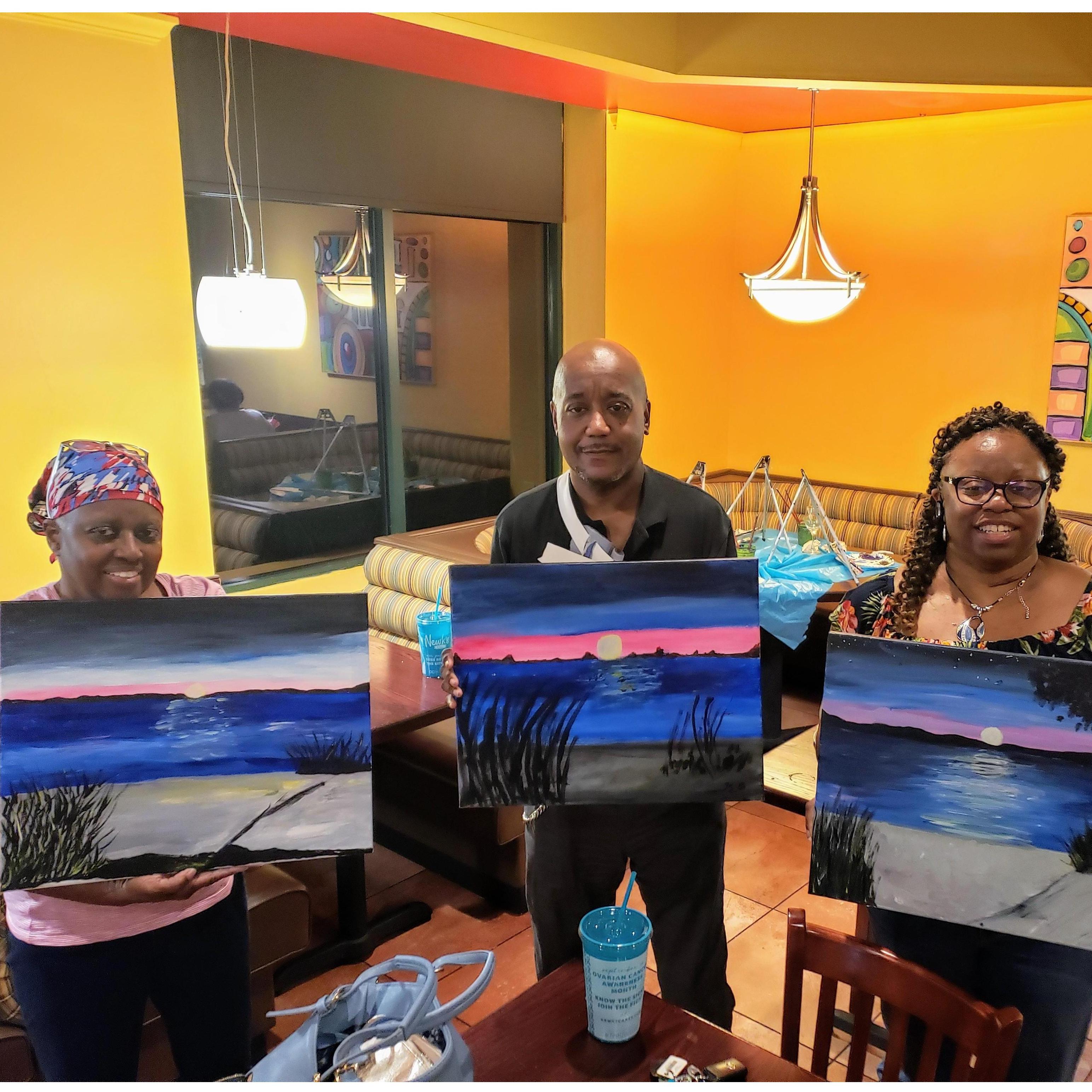 Our first Paint Nite with Camille's mom.