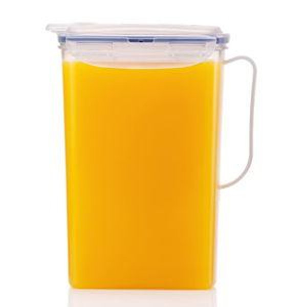 LocknLock Aqua Fridge Door Water Jug with Handle BPA Free Plastic Pitcher with Flip Top Lid Perfect for Making Teas and Juices, 2 Quarts, Clear