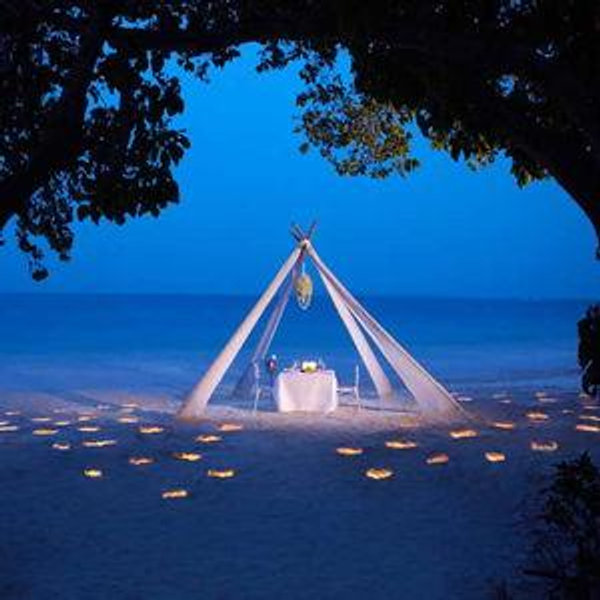 Private beach dinner for two