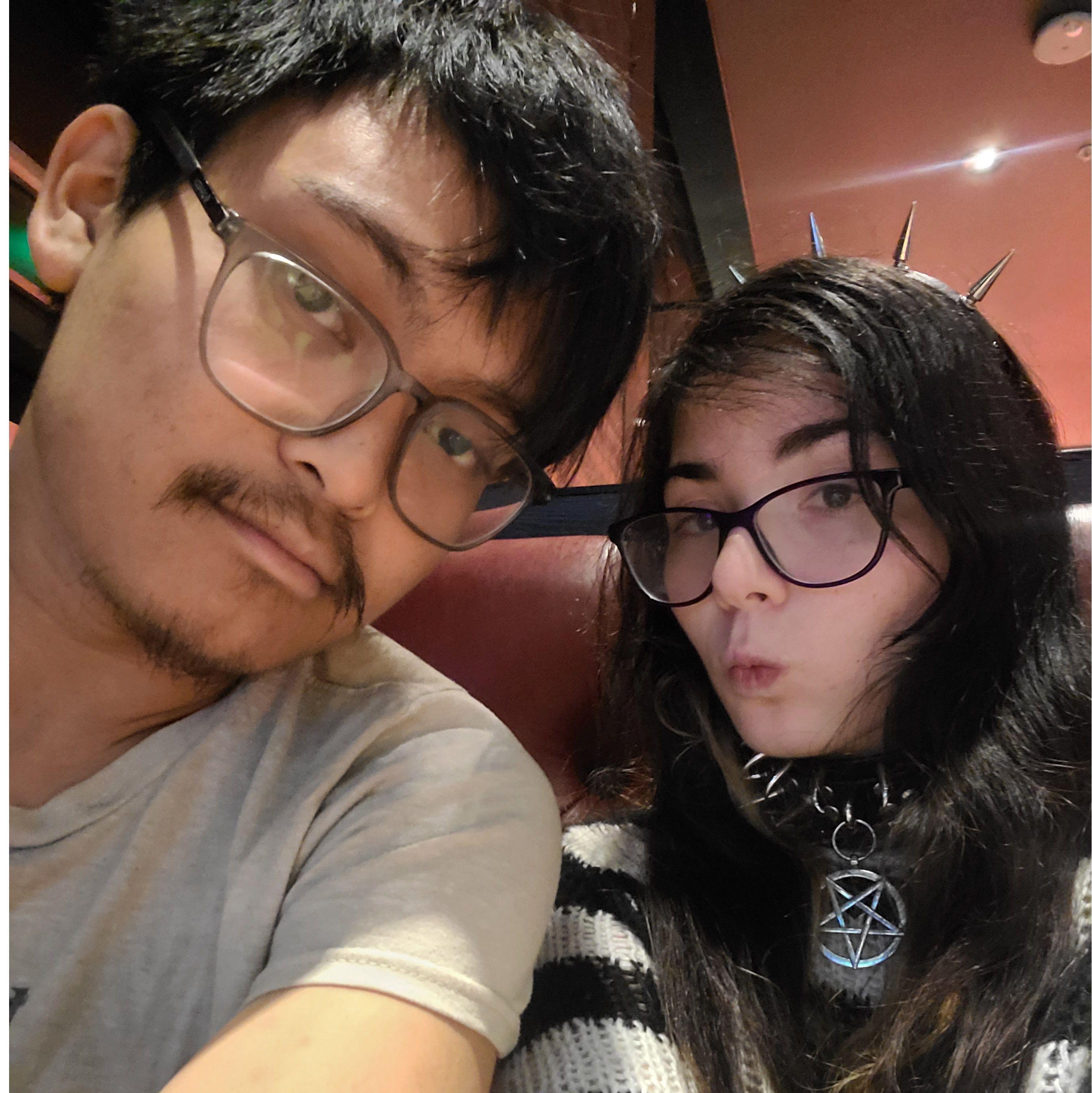 Hanging out at Dave and busters with friends