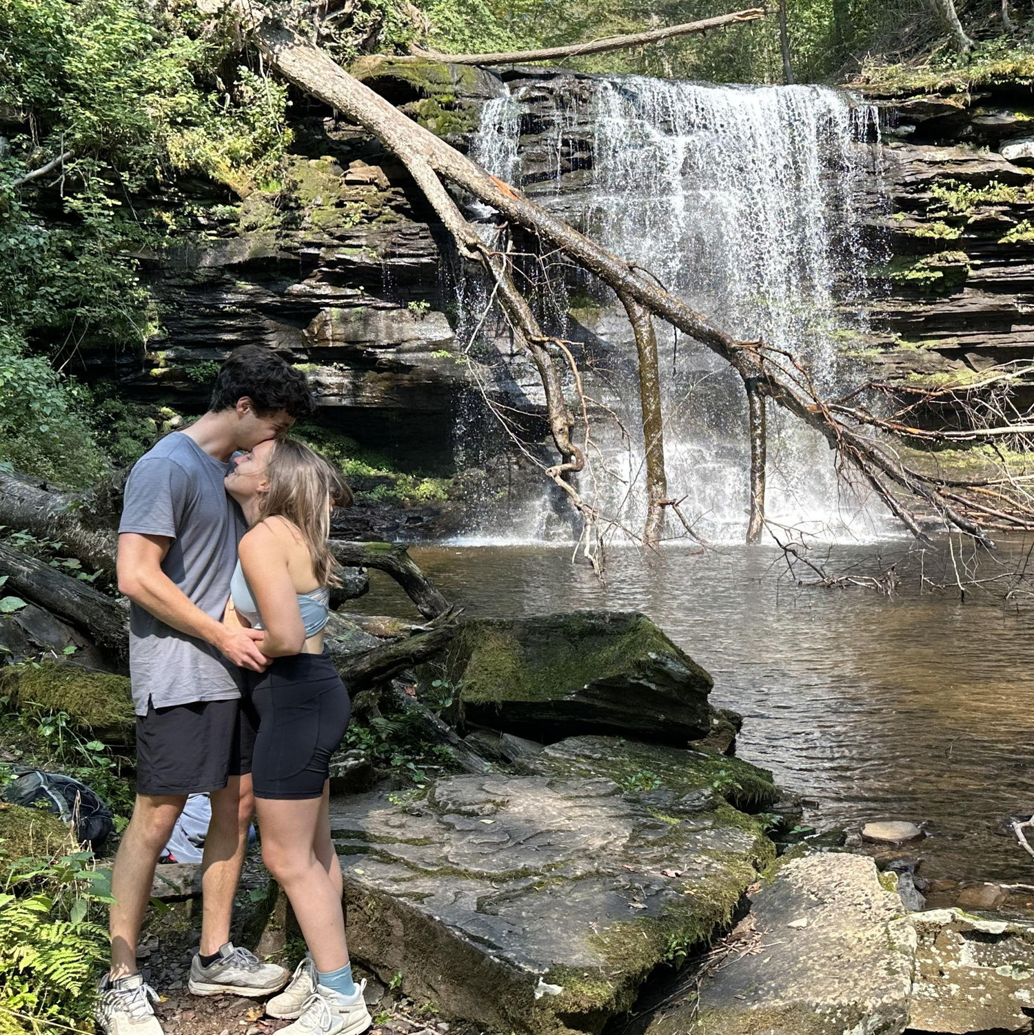 Waterworks by the waterfall (Churt is crying)