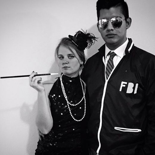 2017 - Halloween as Janet Snakehole and Bert Macklin. By far, our favorite costume choice yet!