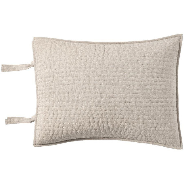 Pick-Stitch Handcrafted Quilted Sham, Warm Gray, Standard