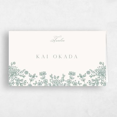 Rich Sage, Green Wedding Place Card - Justine