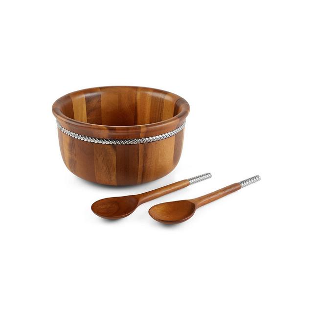 Nambe Salad Bowl With Servers