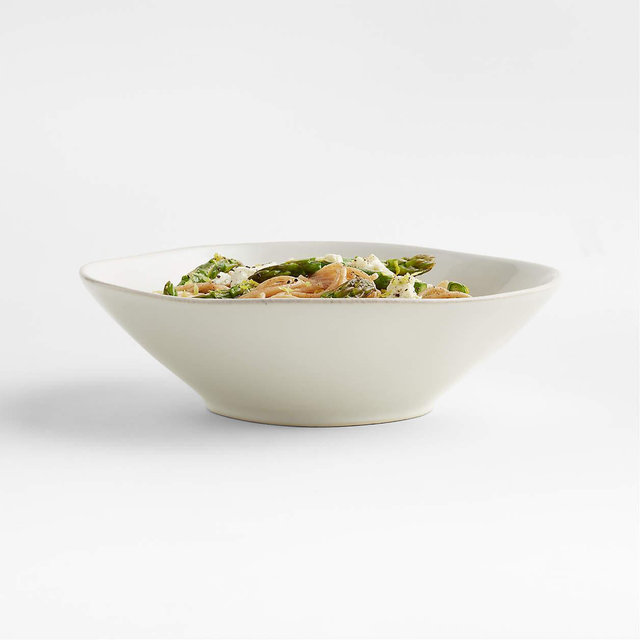 Marin White Stoneware Pasta Bowl