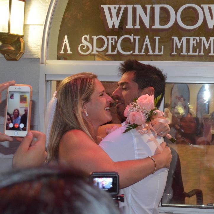 Family watching on FaceTime as we said I Do!