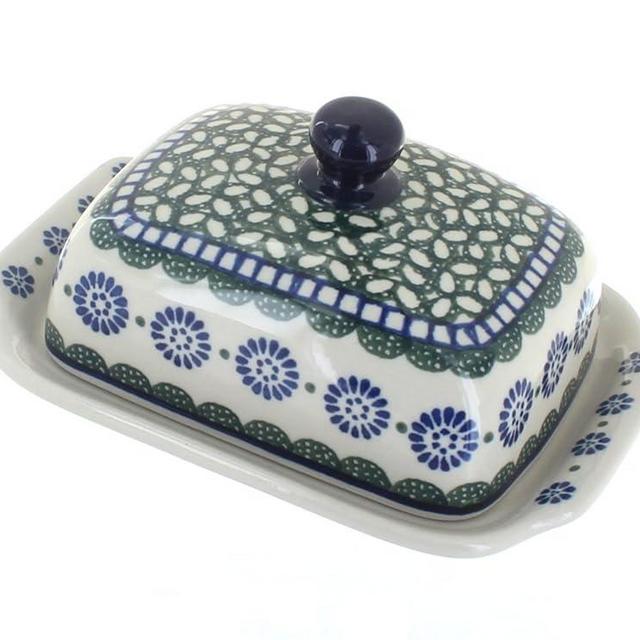 Blue Rose Polish Pottery Maia Butter Dish