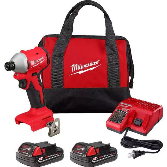 M18 18V Lithium-Ion Brushless Cordless 1/4 in. Impact Driver Kit with Two 2.0 Ah Batteries and Charger