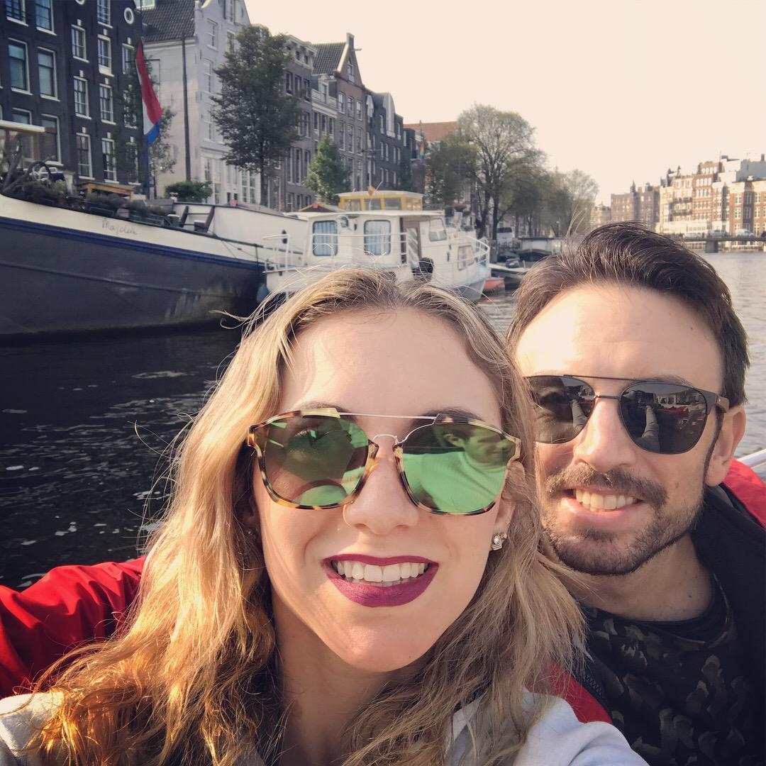 Exploring Amsterdam's canals together.