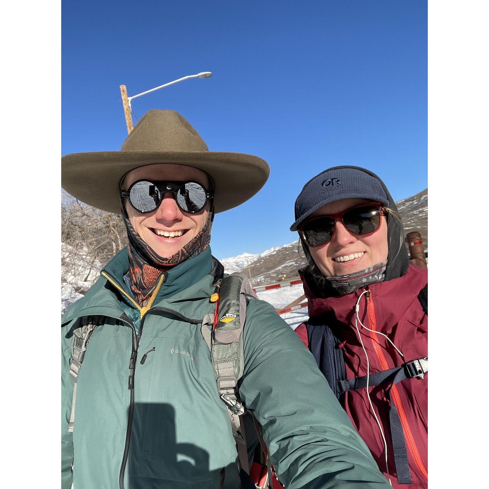 Our first time backcountry skiing together!