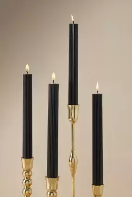 Fluted Taper Candles, Set of 4
