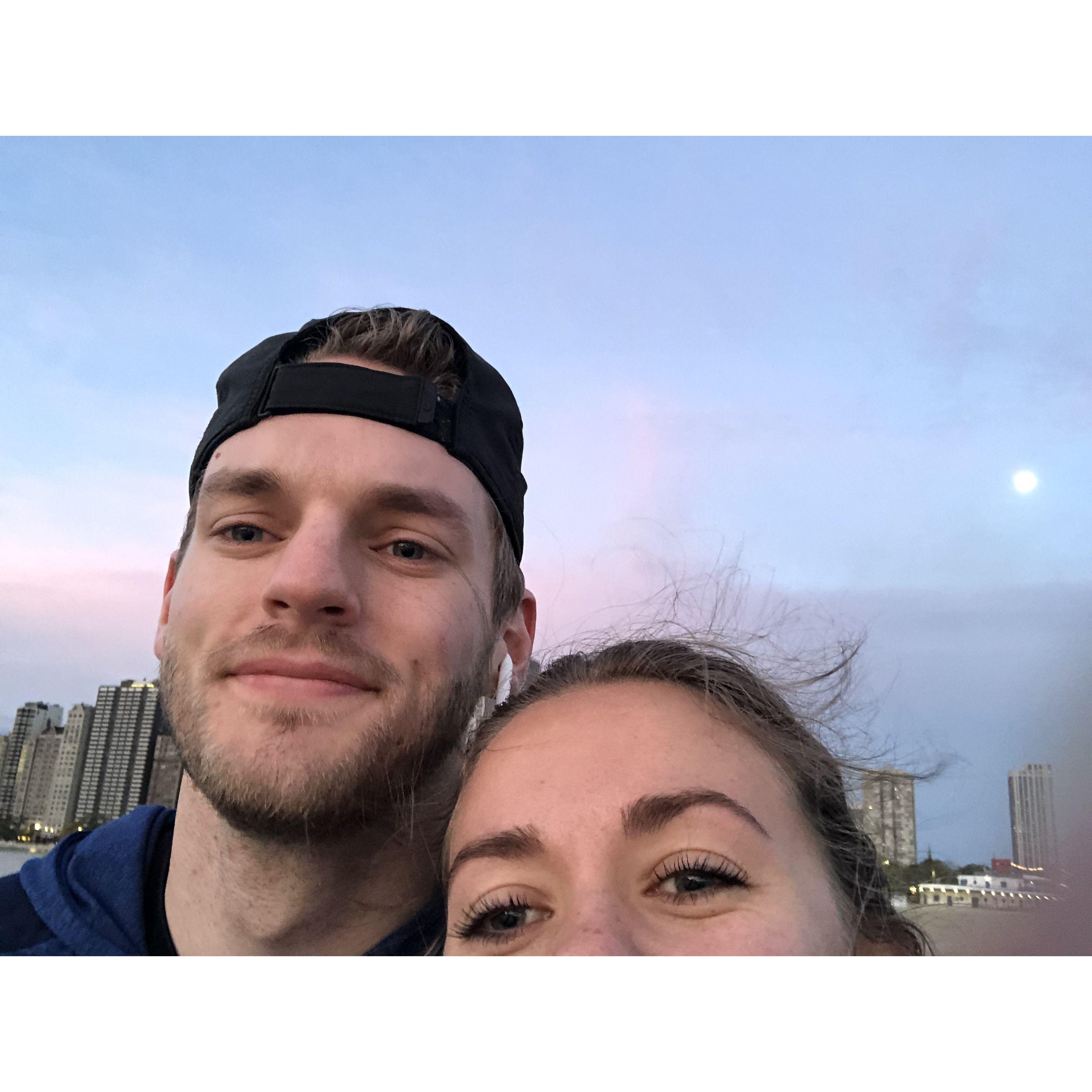 Our first photo together! After our sunrise run - 2 dates in!