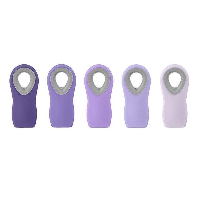 Cook with Color 5 Pc Chip Bag Clips, Kitchen Clips, Magnetic Chip Clips for Bags, Food Bag Clips with Airtight Seal (Lavender)