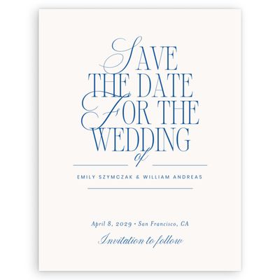 Beige Modern Wedding Digital Save the Date - Thisbe Portrait
