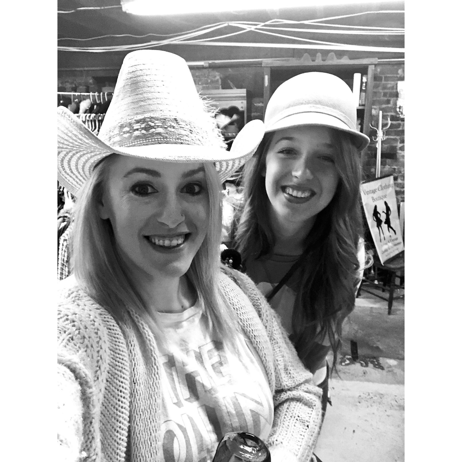 Dren and me on one of our shenanigans... thrift shopping in Indiana!