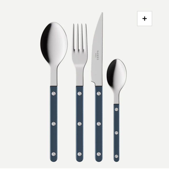 Bistrot Pearly, Steel blue - 24 pieces cutlery set