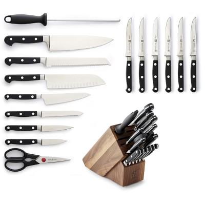 Zwilling J.A. Henckels Pro S 16-Piece Knife Block Set, Walnut