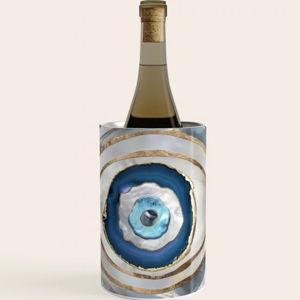Evil Eye Mineral textures and gold Wine Chiller
