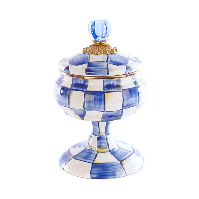 Mackenzie-Childs Royal Check Enamel Curiosity Pot
