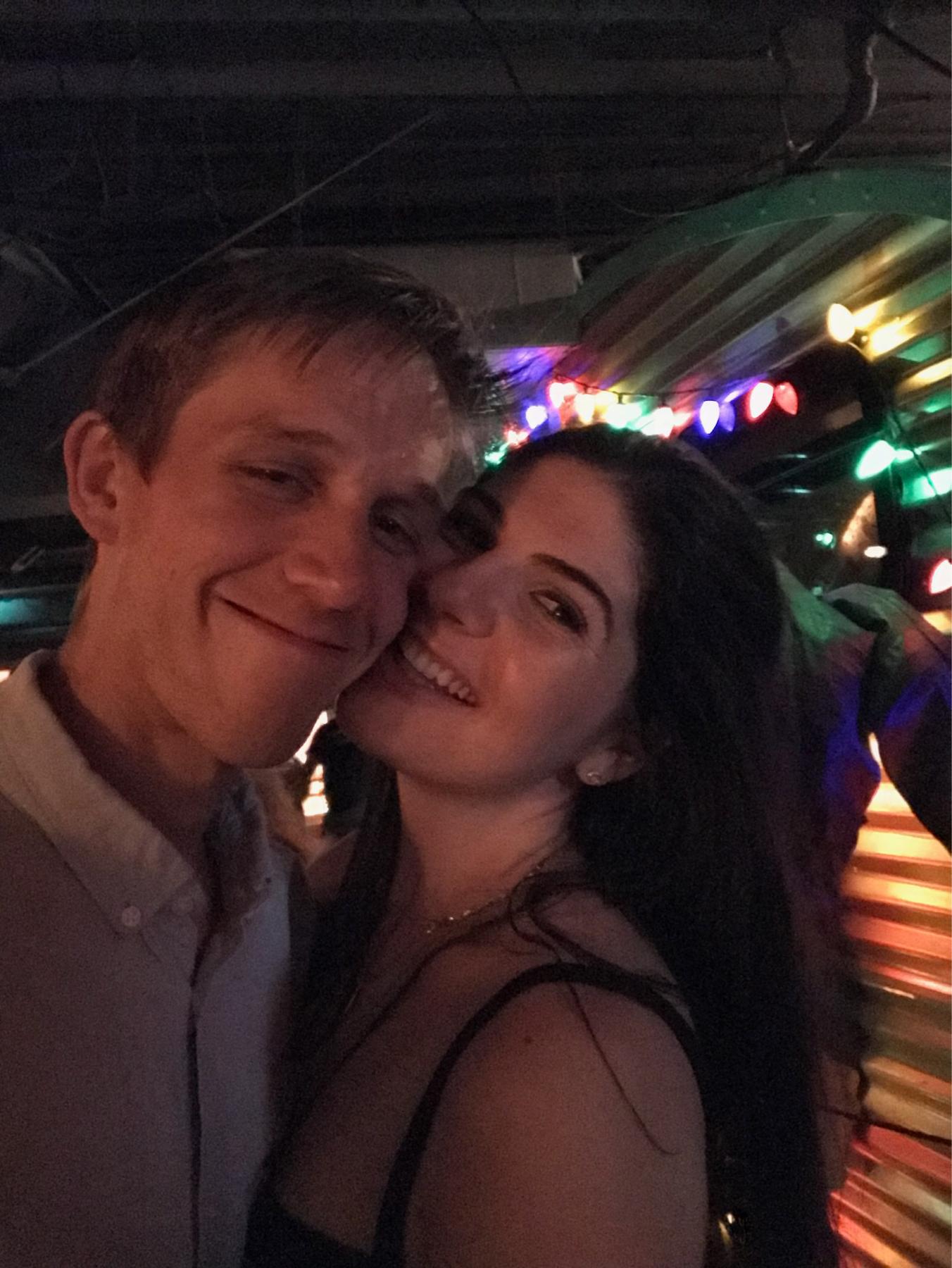 Our very first photo together, a month into dating
