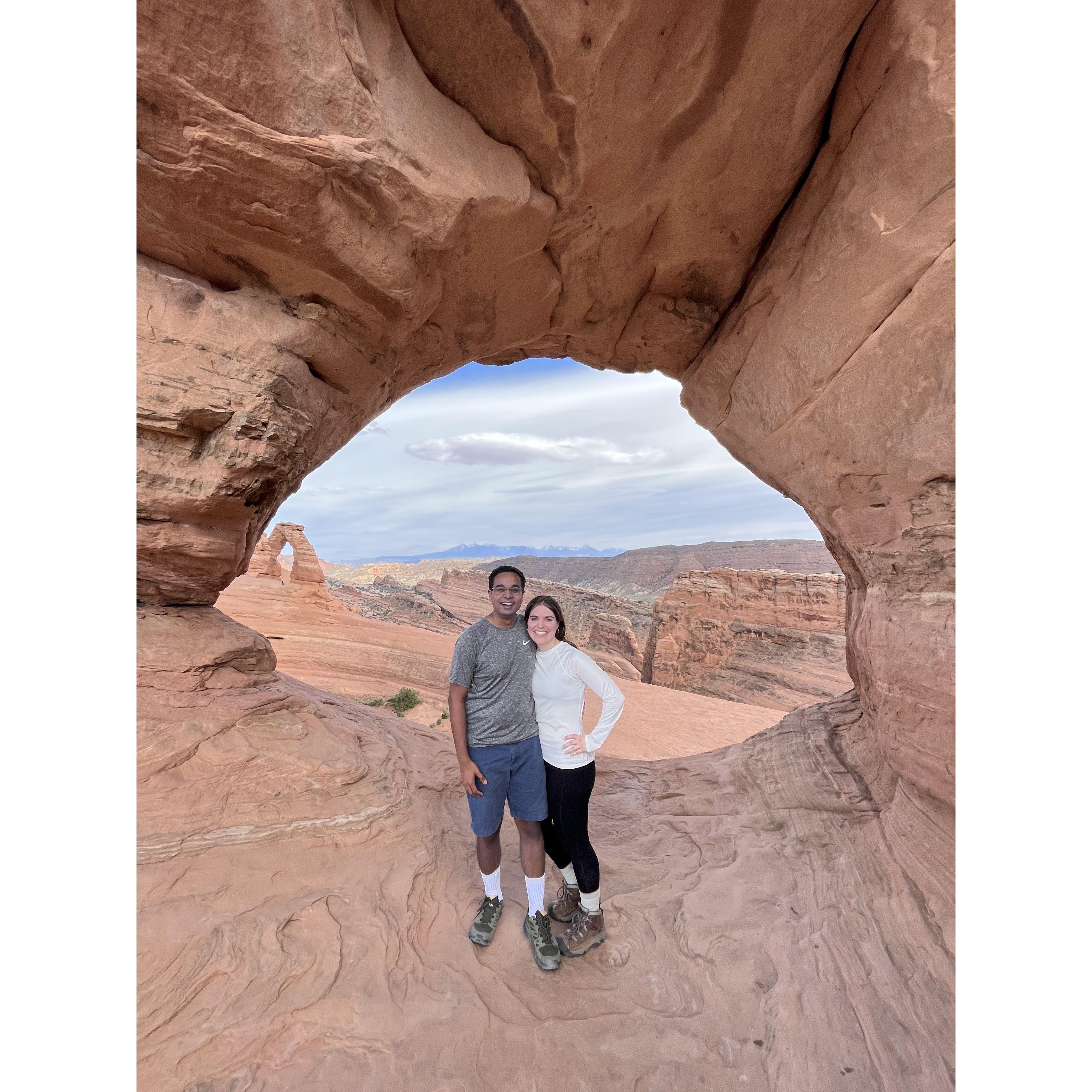 We stood in one arch to see another one at Arches National Park!