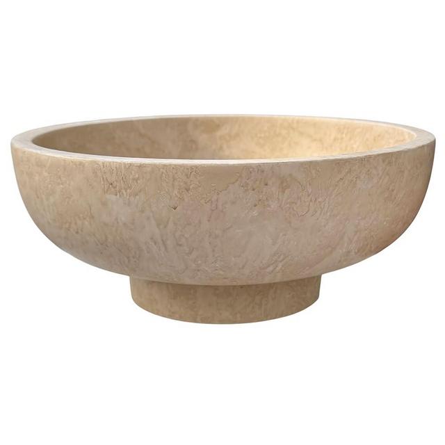 OAKOA Modern Fruit Bowl for Kitchen Counters - Large Decorative Bowl for Home Decor- Key Bowl for Entryway Table - Pedestal Bowl - Stone Bowl