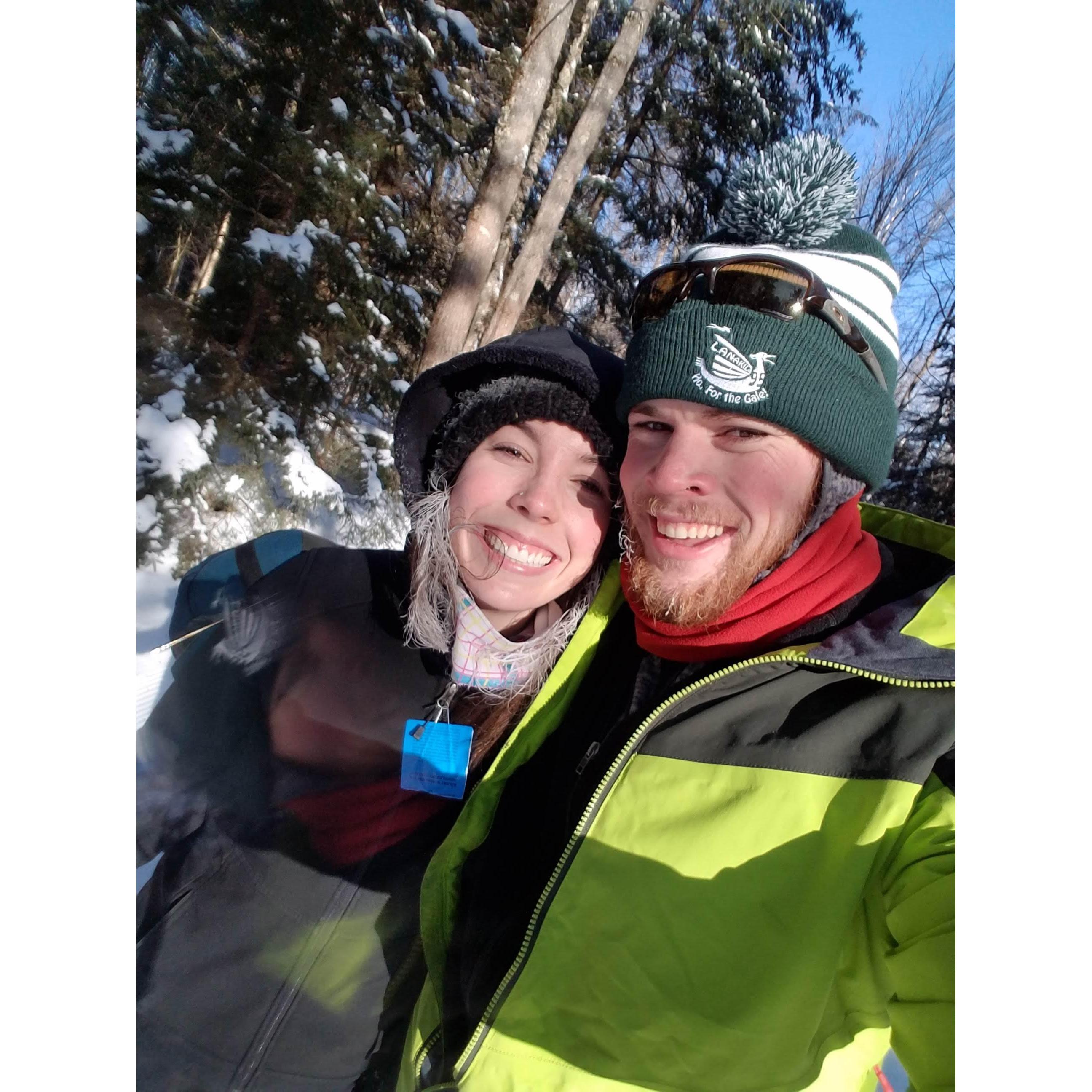 Snowy cross country skiing. Vermont 2017